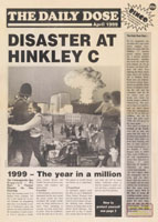 1989, English spoof (based on Daily Mirror) newspaper on the planned Hinkley C nuclear reactor