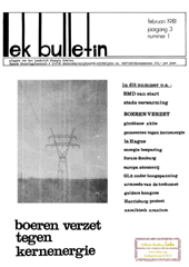feb 1981: Boeren signaleren gezonheidsproblemen vee; BMD van start; Onenigheid tussen KEMA en CvE/wijkbewoners over stadsverwarming; La Hague; Europa atoomvrij