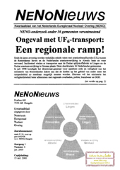 Jrg 1 nr 1, januari 2000: rampscenario ongeval UF6; Frans-Britse strijd om Duits-Nederlands aandeel; Gronau; Paasmars 2000 Urenco/UCN