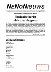 Jrg 1 nr 3, juli 2000: afvaltransporten naar Ahaus; Wat betekent Duits kernenergie-akkoord voor ons; Coevorden ENS; Tsjernobyl-herdenking Almelo