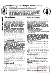 Jrg 3 nr 8, oktober 1984: terugblik manifestatie Emmeloord 22 sept.; KWA-intern; afvalopslag in het Noorden