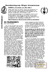 Jrg 5 nr 4, juni 1986: Na Tsjernobyl; gevolgen kernramp; actie-ideeen; woensdrecht