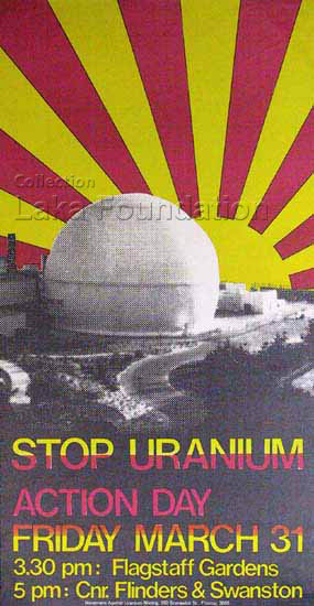 Stop Uranium Action Day; 1978; 39x74cm; Movement Against Uranium Mining (MAUM)