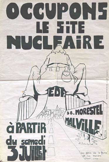Malville: occupons de site nucleaire; 1976; 40x60cm; Les Amis de la Terre Lyon, RAF76