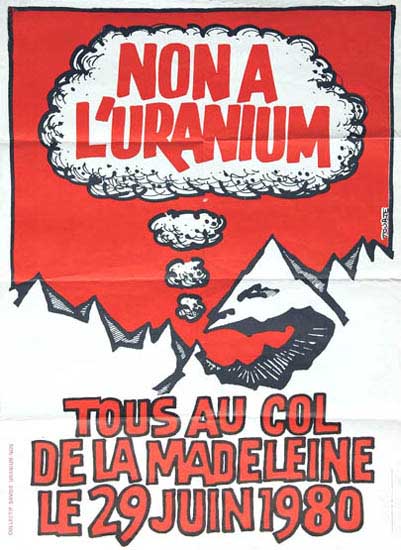 Non a L'uranium; 1980; 50x80cm; Collectif Savoie Uranium Non