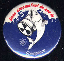 Geen atoomafval de zee in. Greenpeace
