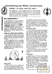Jrg 3 nr 6 augustus 1984: manifestatie noordoostpolder 22 sept.; procesnieuws; atoomvrijstaat