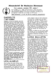 Jrg 6 nr 7, november 1987: Gasselte 2 jaar Tsjernobyl; Ilona Bulletin; actie Steekvlam bij Dodewaard; publiek debat in Rusland; zoutkoepels