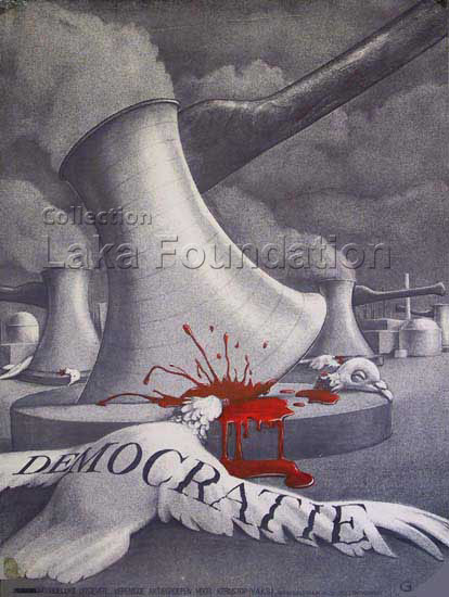 Democratie; 1978-82; 42x55cm; VAKS, Ver. Aktiegroepen KernStop