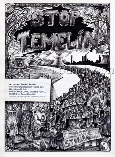 Stop Temelin. International Protestweek July; 1997; 33x45cm; CIS /design: Adam Trachtman