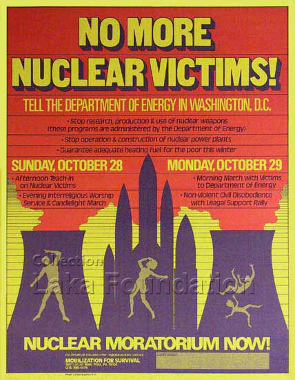 no more nuclear victims, 1979; 46x58cm; Mobilization for survival